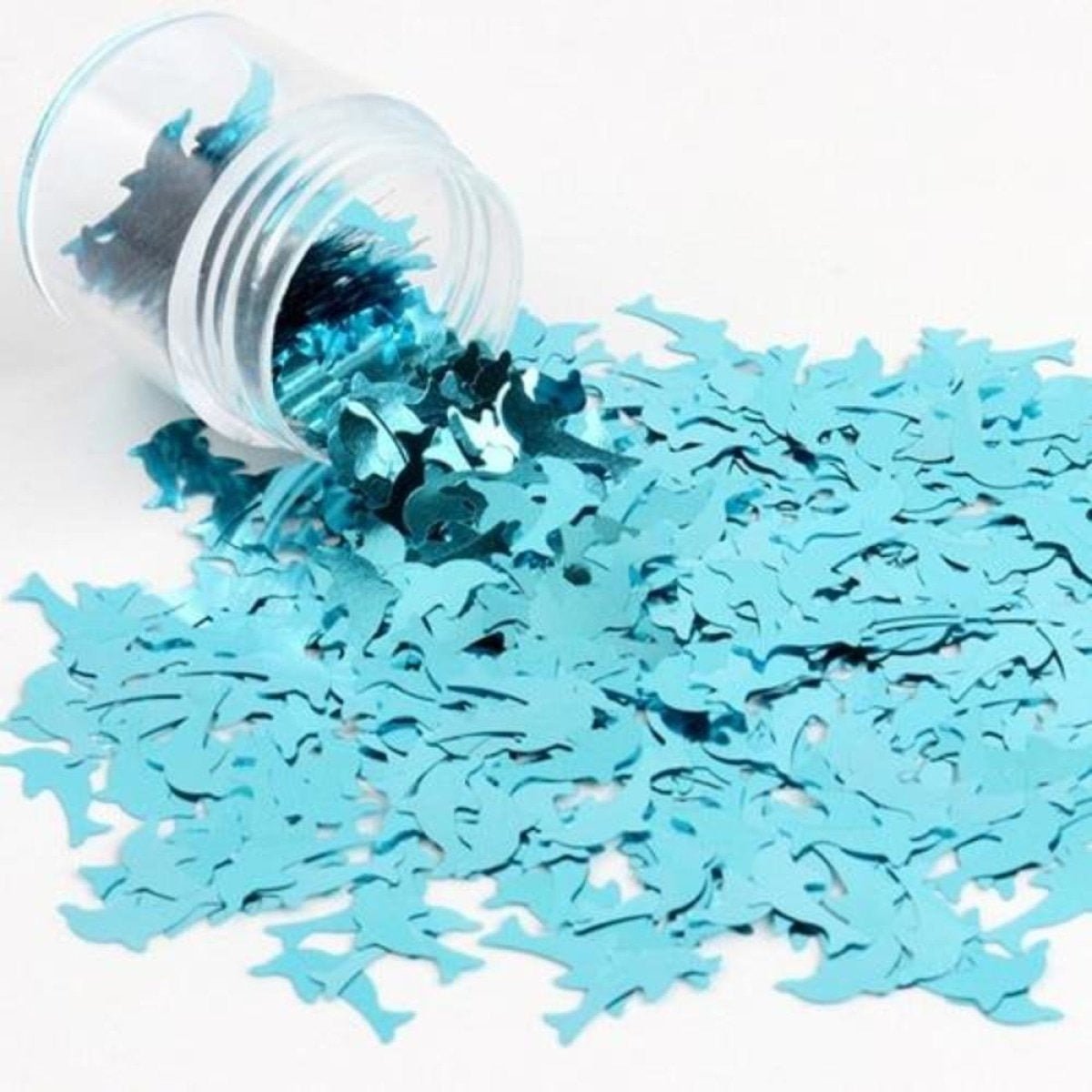 8g Holographic Nail Art Sequins 10mm Dolphin Turtle Glitter Sequin Decoration - Aqua / Blue Dolphin - Asia Sell