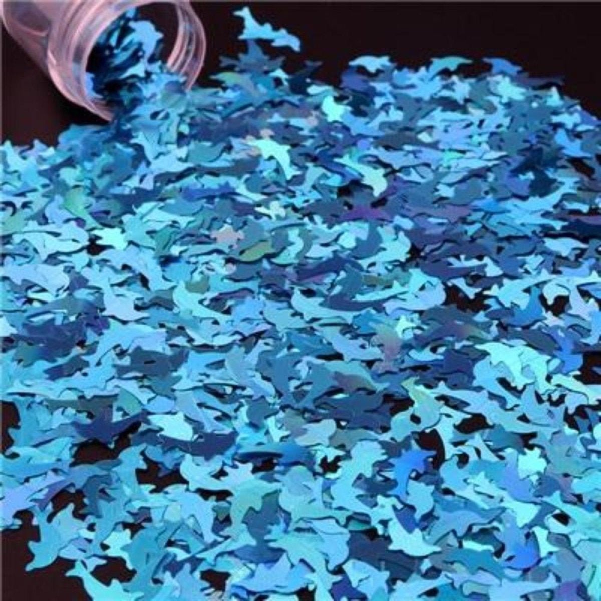 8g Holographic Nail Art Sequins 10mm Dolphin Turtle Glitter Sequin Decoration - Aqua Dolphin - Asia Sell