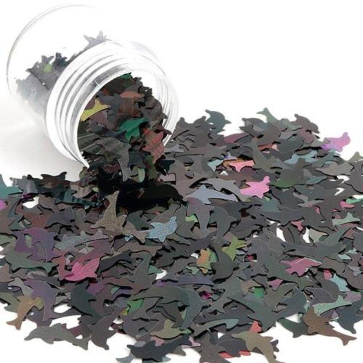 8g Holographic Nail Art Sequins 10mm Dolphin Turtle Glitter Sequin Decoration - Black Dolphin - Asia Sell