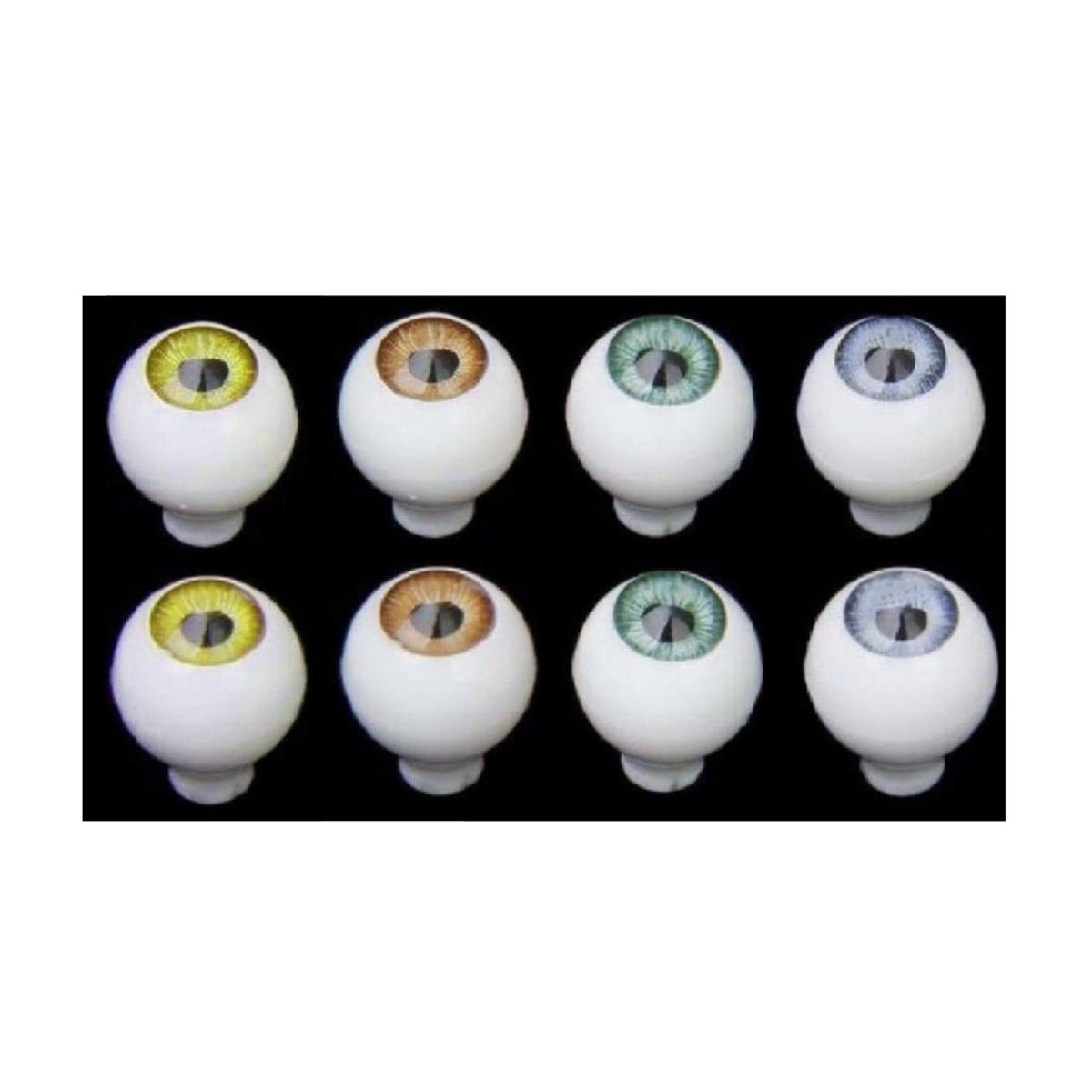 8mm 10mm 12mm 14mm 16mm 22mm Full Round Doll Eyes Blue Brown Green Grey Eyeballs - 12mm Green Brown Grey Yellow - Asia Sell