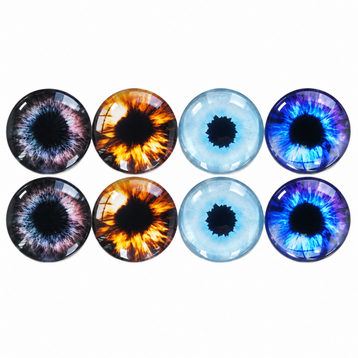 8pcs 30mm Round Glass Eyes Cabochons Set Doll Eyes Crafts