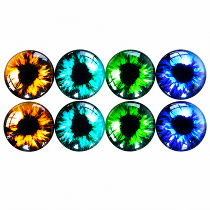 8pcs 30mm Round Glass Eyes Cabochons Set Doll Eyes Crafts