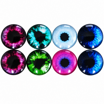 8pcs 30mm Round Glass Eyes Cabochons Set Doll Eyes Crafts