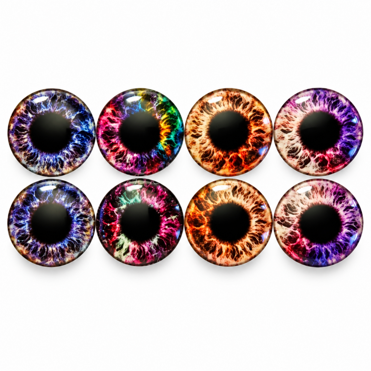 8pcs 30mm Round Glass Eyes Cabochons Set Doll Eyes Crafts