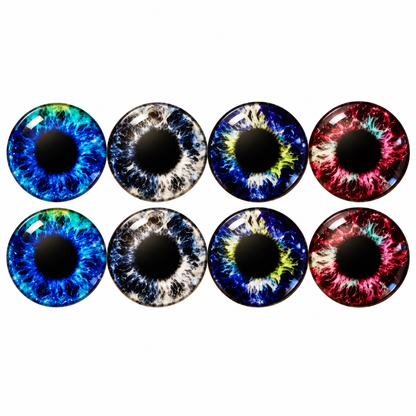 8pcs 30mm Round Glass Eyes Cabochons Set Doll Eyes Crafts