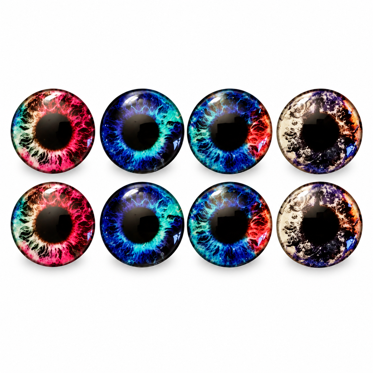 8pcs 30mm Round Glass Eyes Cabochons Set Doll Eyes Crafts