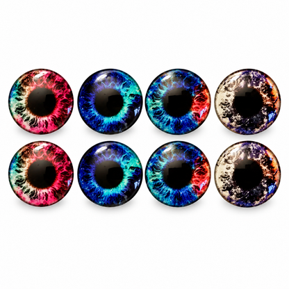 8pcs 30mm Round Glass Eyes Cabochons Set Doll Eyes Crafts