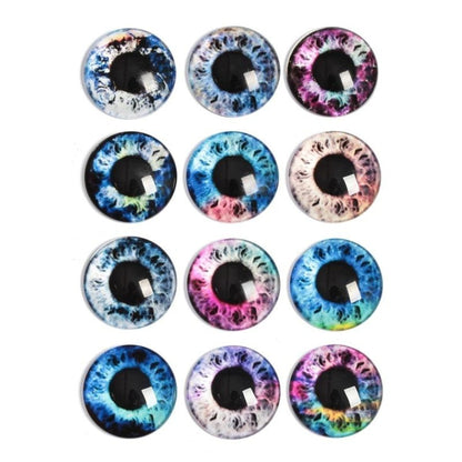 8pcs 30mm Round Glass Eyes Cabochons Set Doll Eyes Crafts - A - Asia Sell