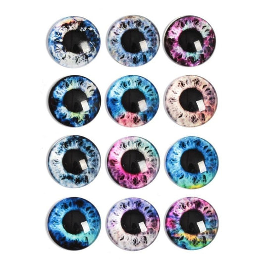 8pcs 30mm Round Glass Eyes Cabochons Set Doll Eyes Crafts - A - Asia Sell