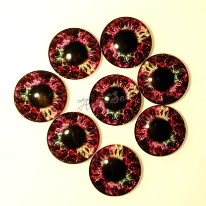 8pcs 30mm Round Glass Eyes Cabochons Set Doll Eyes Crafts - L - Asia Sell