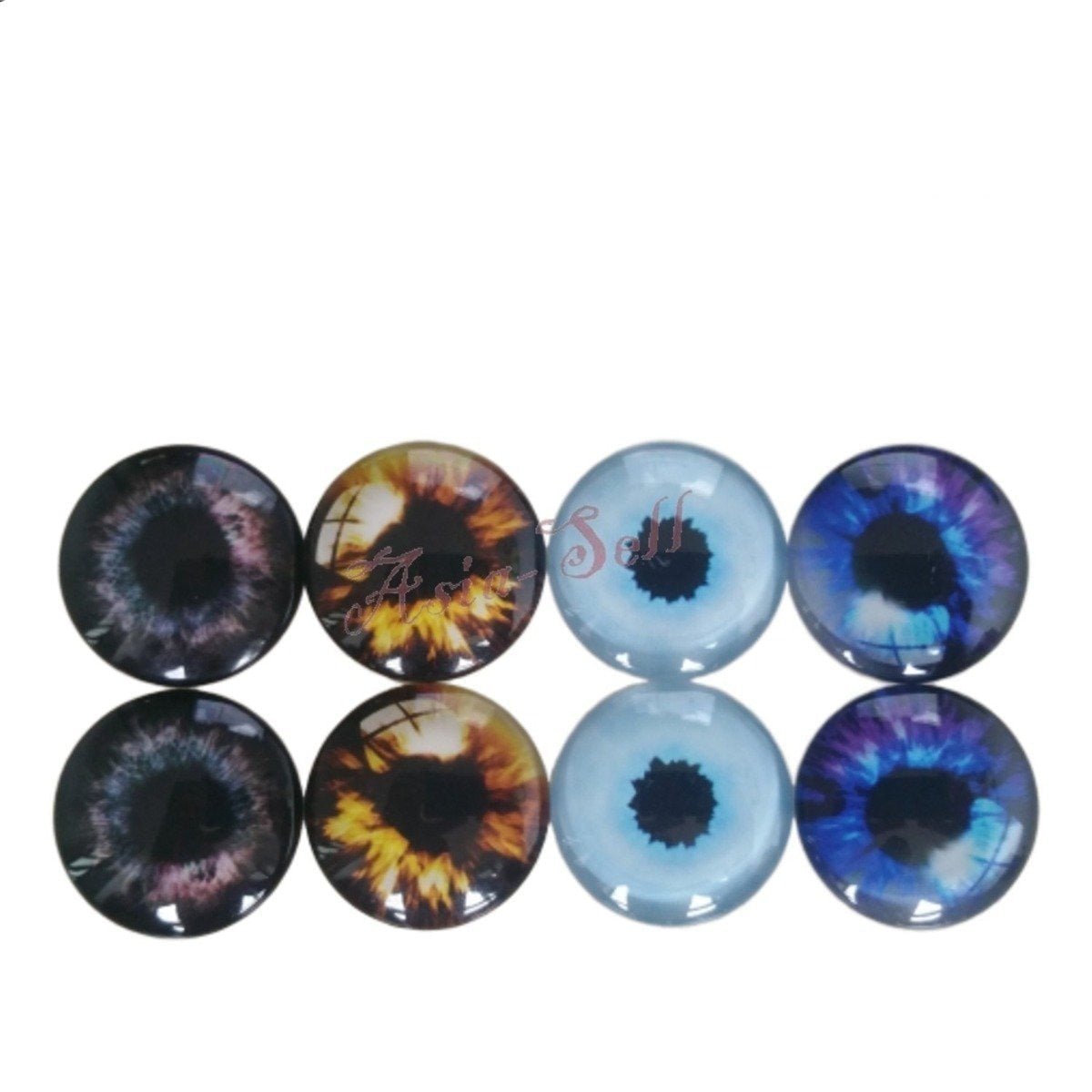 8pcs 30mm Round Glass Eyes Cabochons Set Doll Eyes Crafts - Mixed 1 - Asia Sell