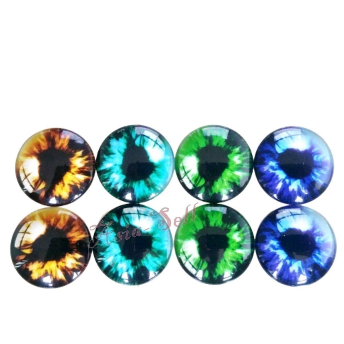 8pcs 30mm Round Glass Eyes Cabochons Set Doll Eyes Crafts - Mixed 2 - Asia Sell