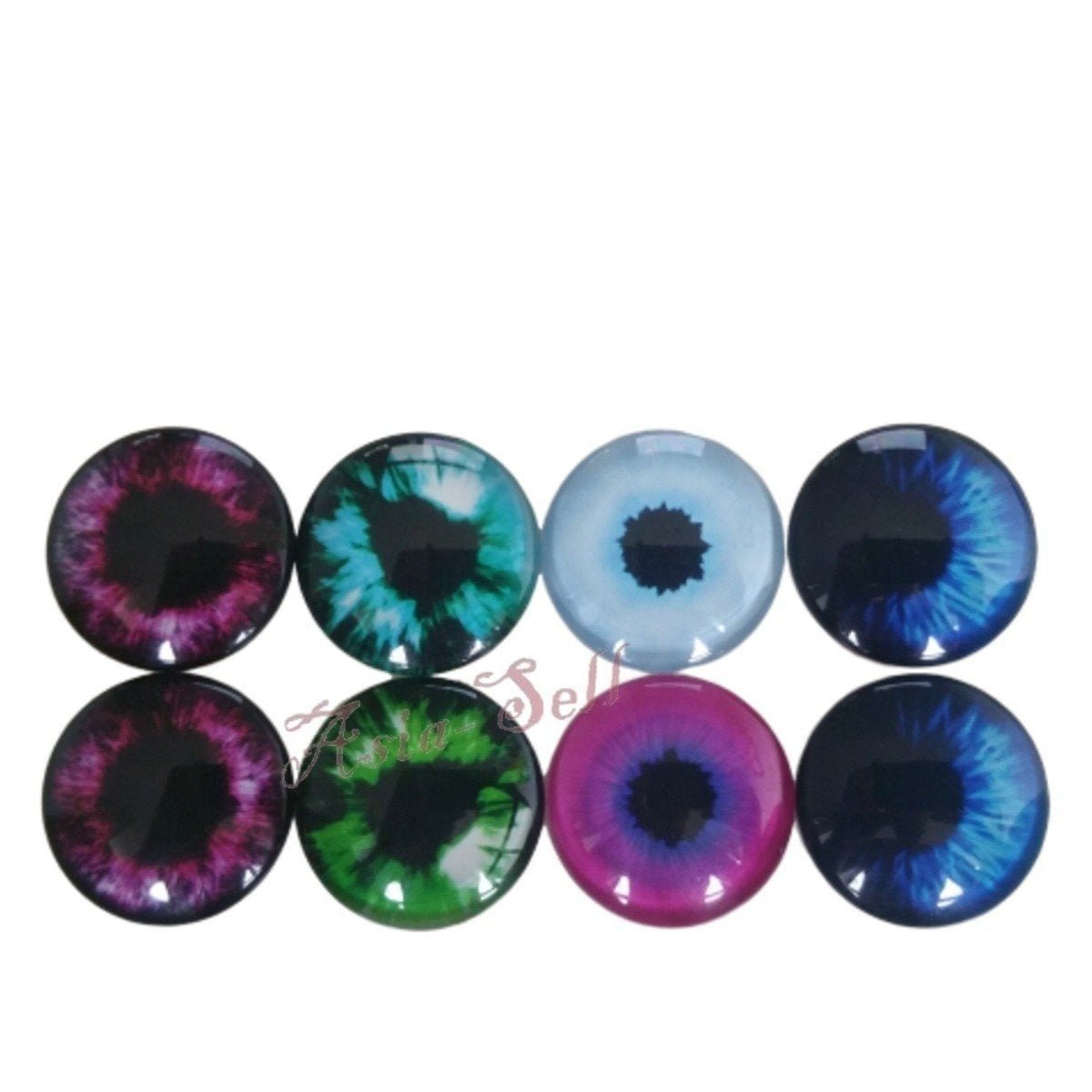 8pcs 30mm Round Glass Eyes Cabochons Set Doll Eyes Crafts - Mixed 3 - Asia Sell