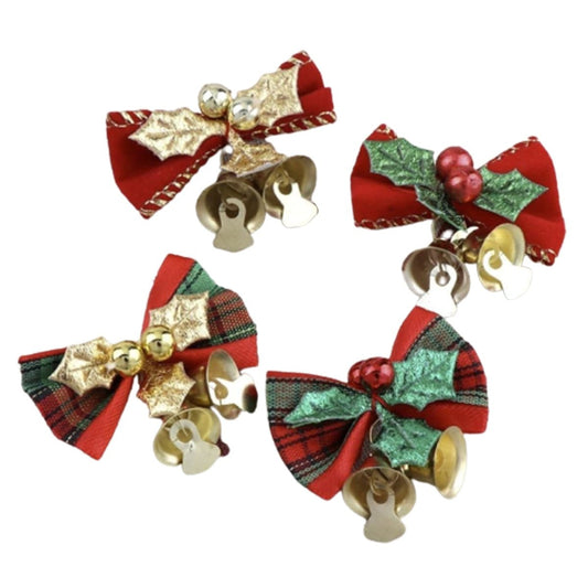 8pcs Christmas Tree Bow Christmas Ornaments Bells Home Garden Bows Christmas Party Decoration - - Asia Sell