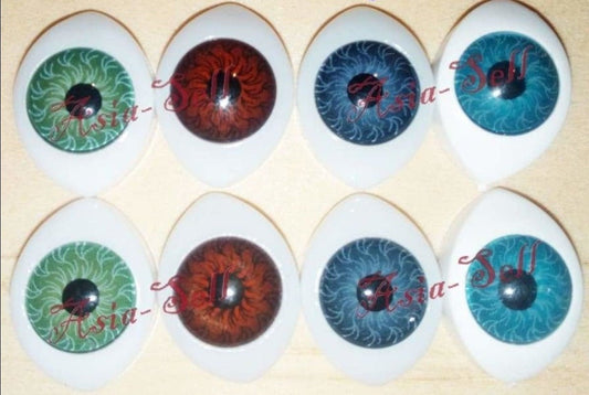 8pcs Oval Plastic Eyes 12x16mm 9mm Iris Reborn Dolls Green Brown Grey Blue Doll Half - - Asia Sell