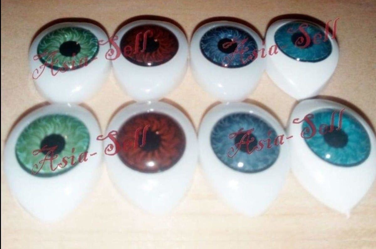 8pcs Oval Plastic Eyes 12x16mm 9mm Iris Reborn Dolls Green Brown Grey Blue Doll Half - - Asia Sell