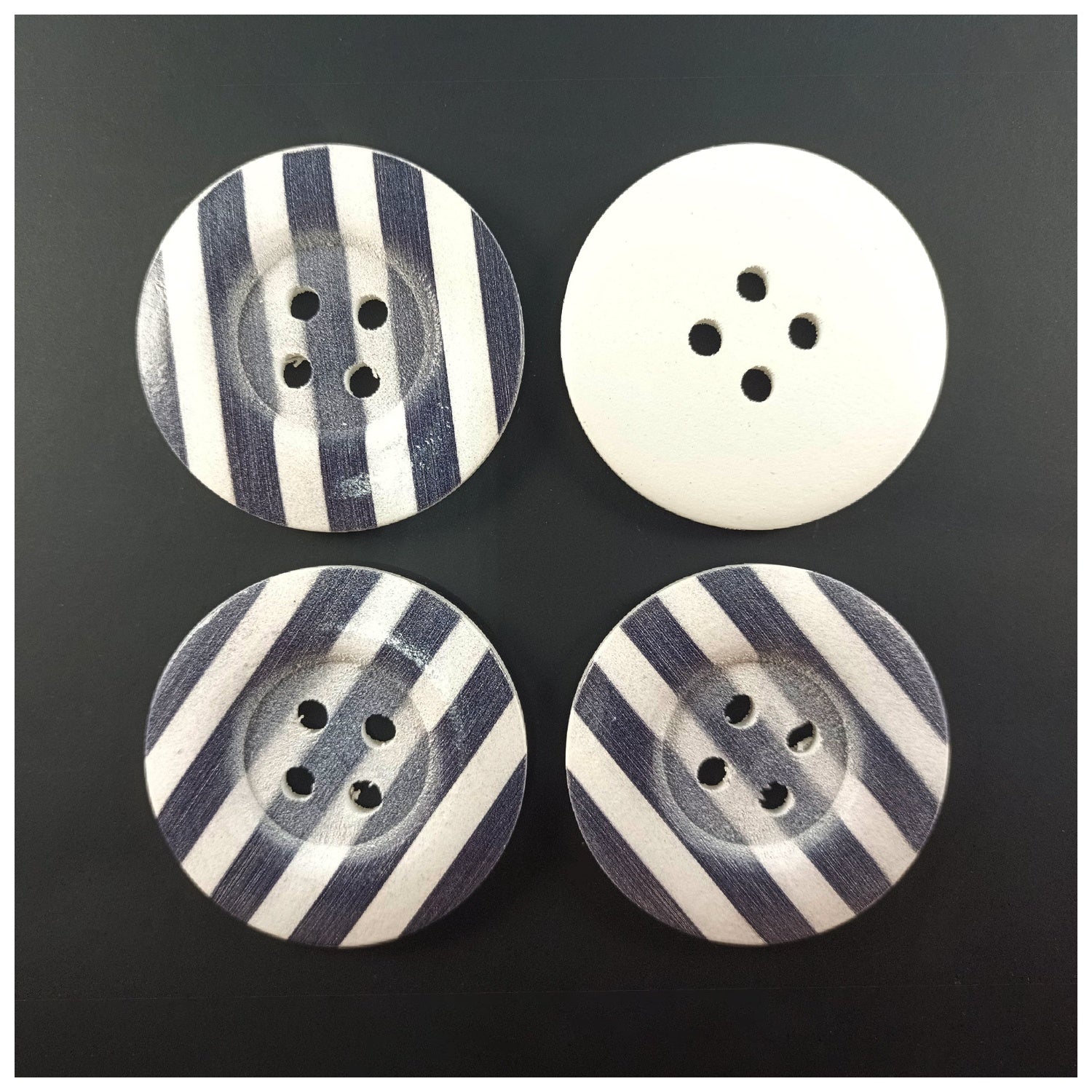 4pcs 50mm Buttons Painted Wooden 4-Hole Coat Boots Upholstery Flower Butterfly Sewing Clothes