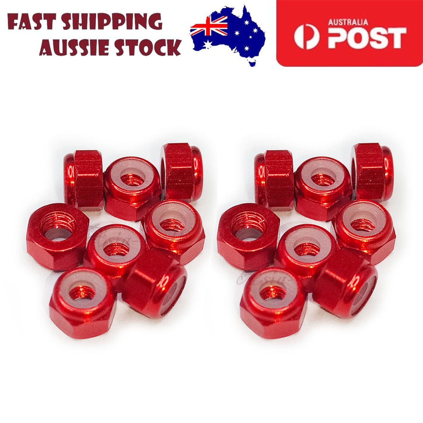 4/8/16pcs 3mm Aluminium Hex Nut with Plastic Insert Anti-Slip CNC