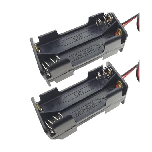 2pcs 4xAA 6V Double Sided Battery Holder 4x1.5V Case Box Leads AA