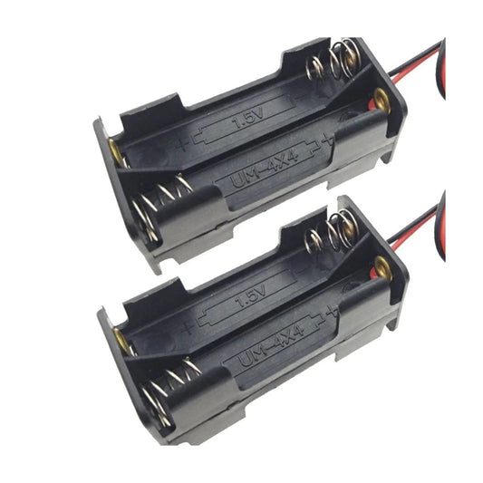 2pcs 4xAAA 6V Double Sided Battery Holder 4x1.5V Case Box Leads AAA