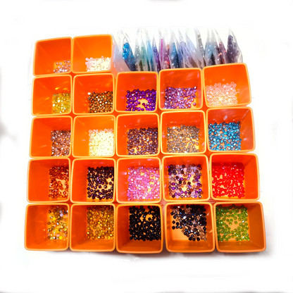 4200pcs 42 Packets 100pcs ea 4mm Bicone Beads Mixed Colours Set Jewellery Making