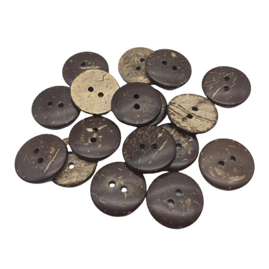 100pcs 2 Holes Clothing Buttons Coconut Shell Round Wooden 13-30mm Sewing