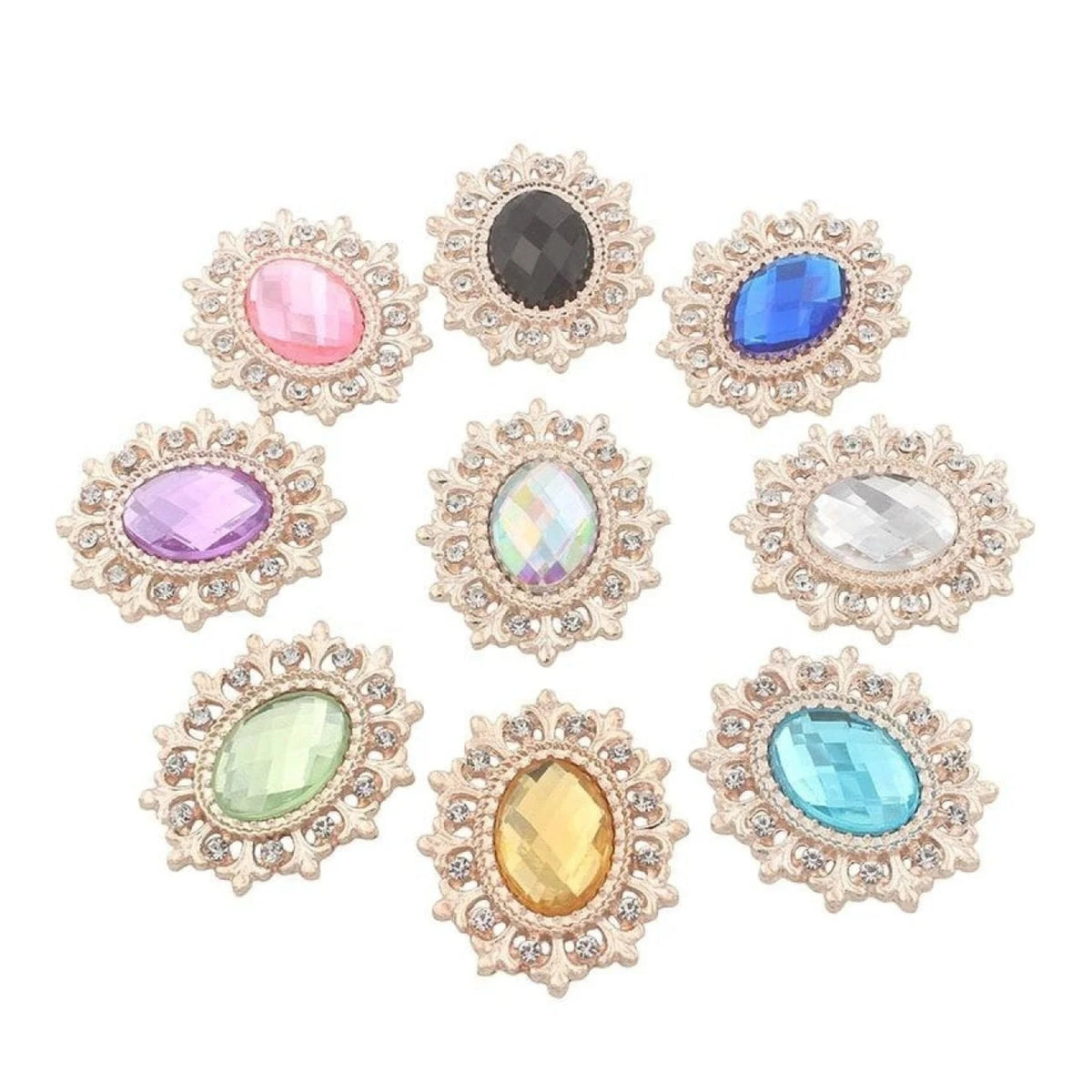5pcs / 16pcs Rhinestone Button Acrylic Gem Decoration Craft Sewing DIY Handmade Clothing Embellishment
