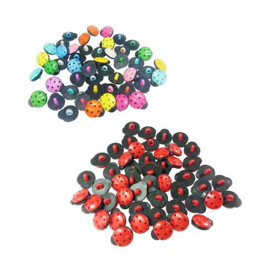 50pcs 13x15x8mm Ladybug Plastic Buttons Clothing Sewing Button for DIY Craft Supplies Wedding Decoration Scrapbooking