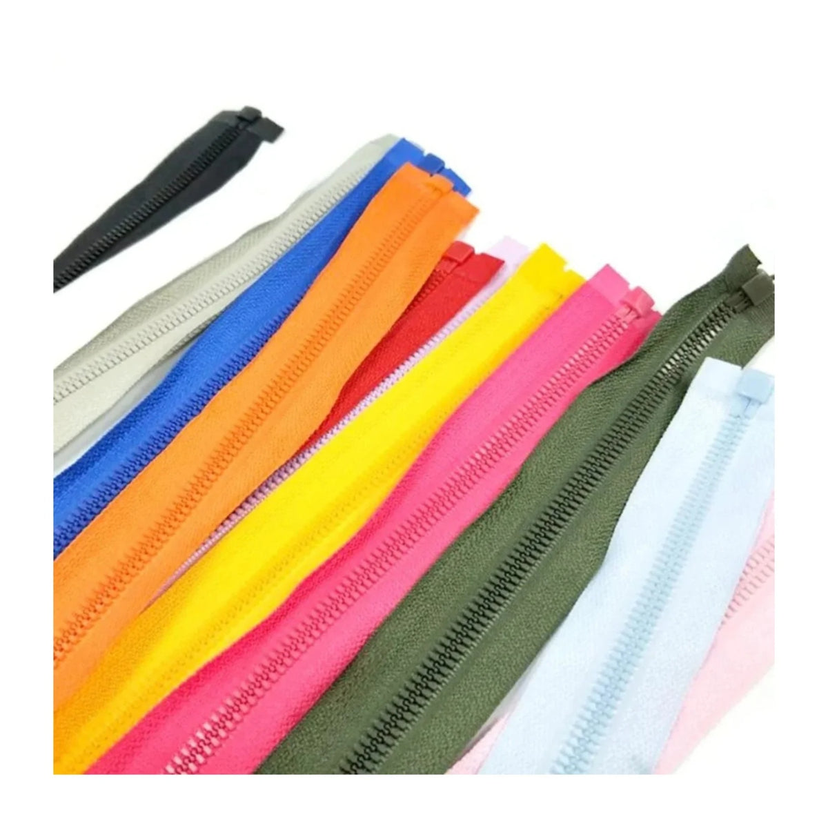 50cm Plastic Zipper Black White Open-Ended Zip Sportwear Bags Sewing