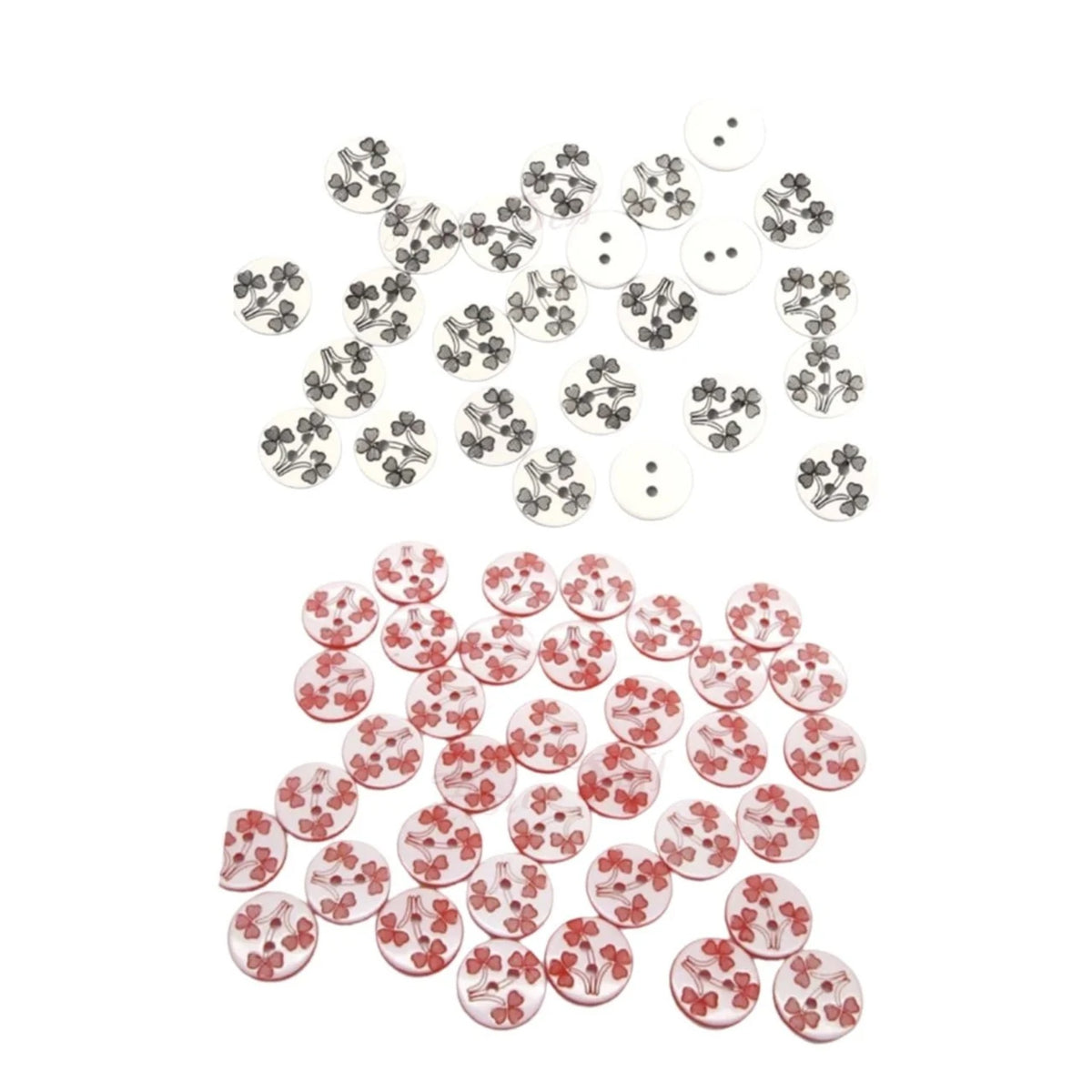 100pcs 12.5mm Black Red Flower Resin Apparel Sewing Buttons For Kids Clothes Scrapbooking Decorative