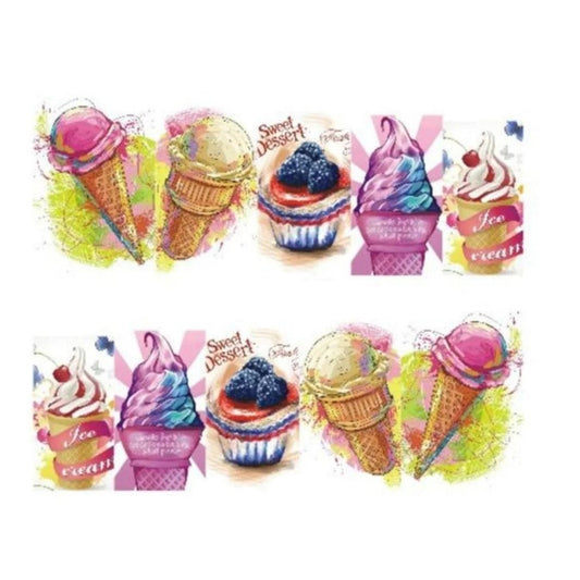 1 Sheet Nail Art Summer Slider Ice Cream Drink Fruit Sticker For Nail DIY Manicure