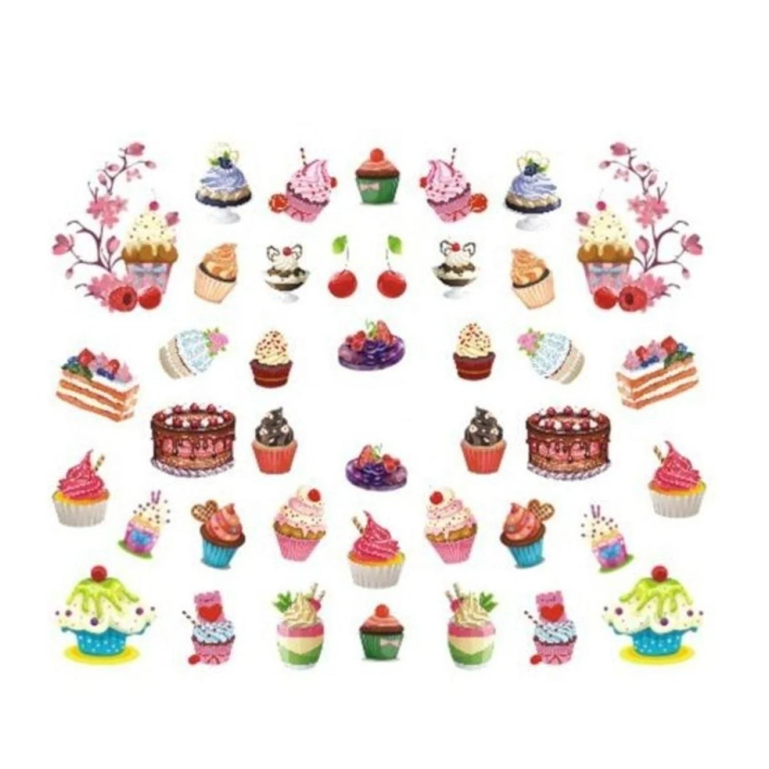1 Sheet Nail Art Summer Slider Ice Cream Drink Fruit Sticker For Nail DIY Manicure
