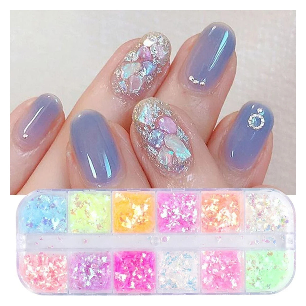 Holographic Nail Paillette Fruit Heart Butterfly Mirror Slices Nail Art Sequins Flakes