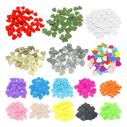 25/100pcs Painted Wooden Flat Hearts 12-28mm Crafts DIY