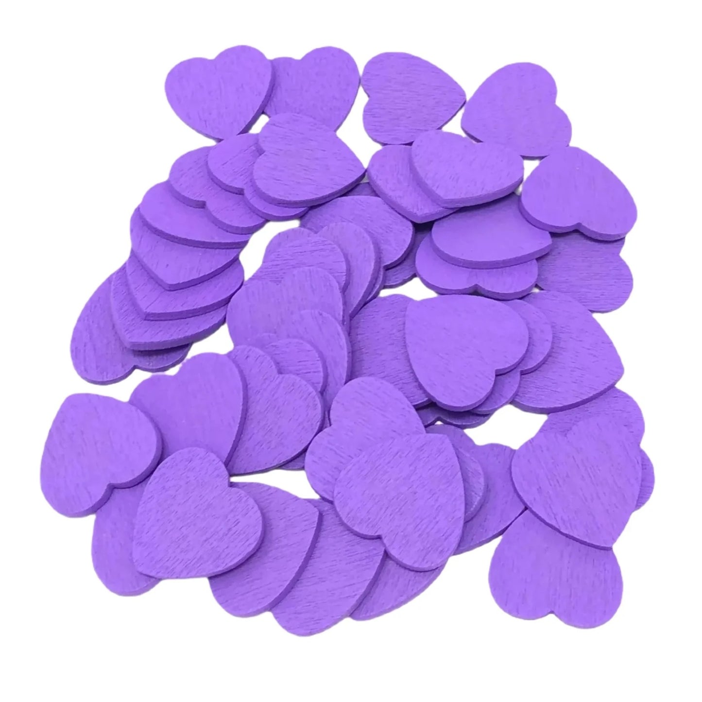 25/100pcs Painted Wooden Flat Hearts 12-28mm Crafts DIY