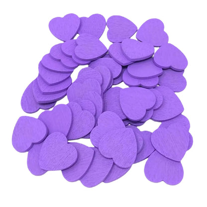 25/100pcs Painted Wooden Flat Hearts 12-28mm Crafts DIY