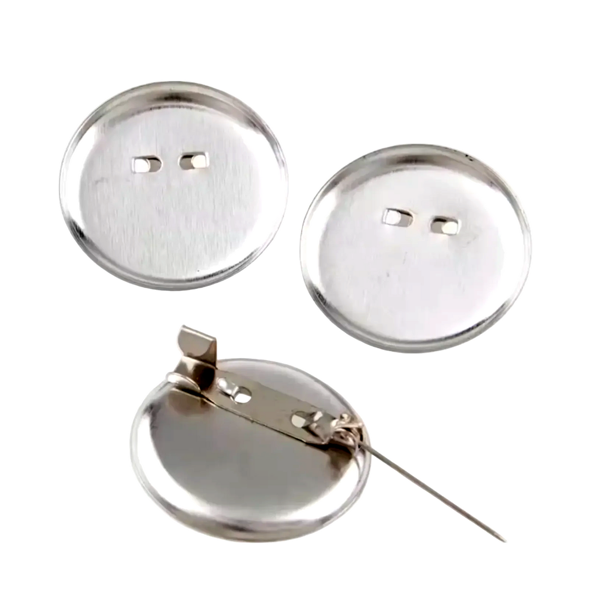 Cabochon Holders Safety Pin Backing 15 pieces 20mm-30mm OD Brooch Pins