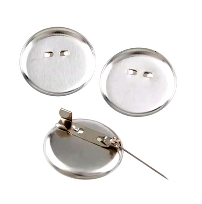 Cabochon Holders Safety Pin Backing 15 pieces 20mm-30mm OD Brooch Pins