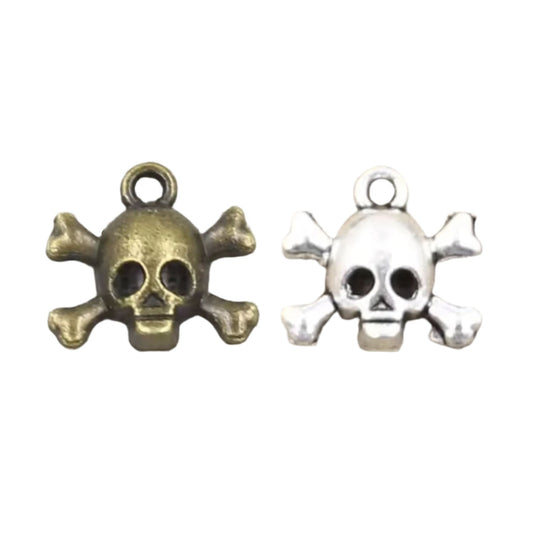 10/30pcs Charms Skull Skeleton Bone Head 15x14mm Antique Bronze Silver Colour Pendants Making DIY Tibetan Jewellery | Main Image | Asia Sell