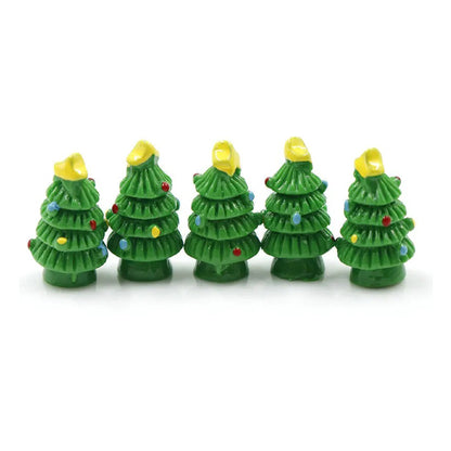 5pcs/Set Snowman Christmas Tree Bench Figurine Miniature Mini Garden Craft Toys