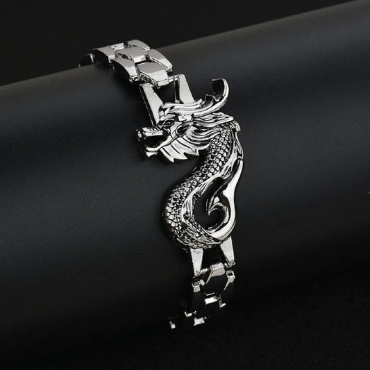 Dragon Bracelet Costume Jewellery Alloy Silver Colour