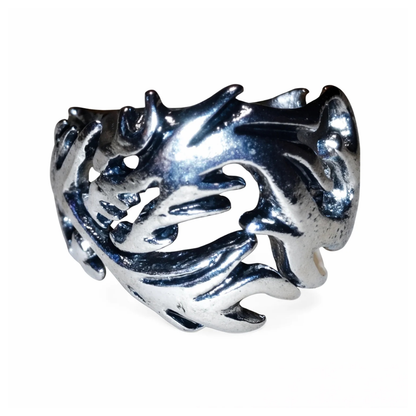 Dragon Claw Head Evil Skull Ring Halloween Men's Ring Vintage Rings Black Silver Colour - Type 3 Size 10 U.S. 62mm