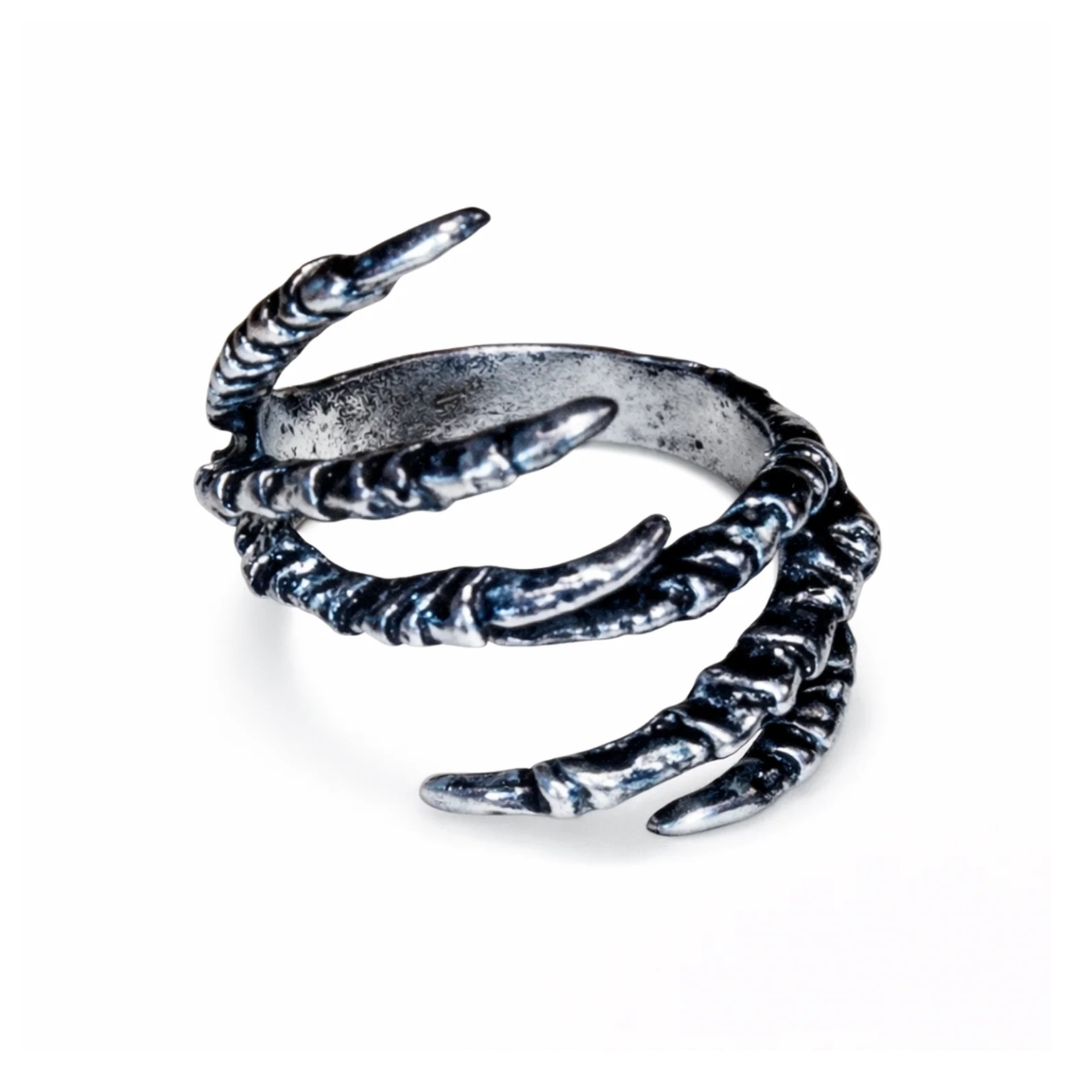 Dragon Claw Head Evil Skull Ring Halloween Men's Ring Vintage Rings Black Silver Colour - Type 2 Size 11 Highly Adjustable