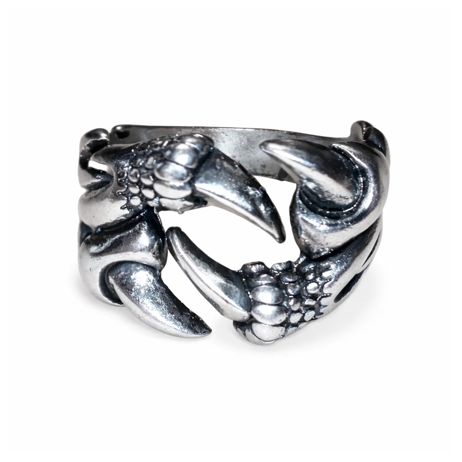 Dragon Claw Head Evil Skull Ring Halloween Men's Ring Vintage Rings Black Silver Colour - Type 4 Size 10 U.S. 62mm Adjustable