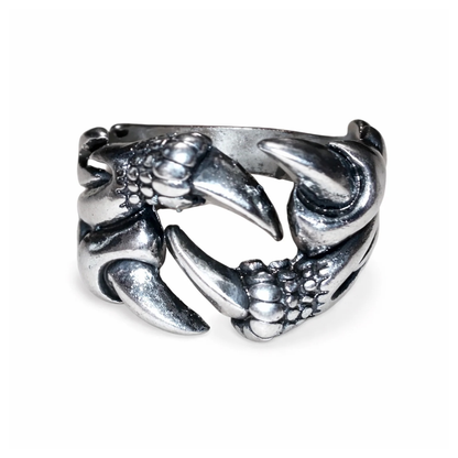 Dragon Claw Head Evil Skull Ring Halloween Men's Ring Vintage Rings Black Silver Colour - Type 4 Size 10 U.S. 62mm Adjustable