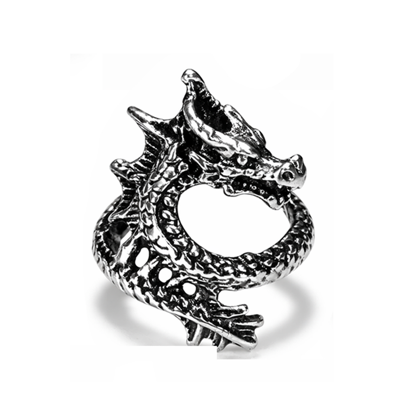 Dragon Ring Devil Rings Black Silver Colour Wrap-around Finger | Asia Sell