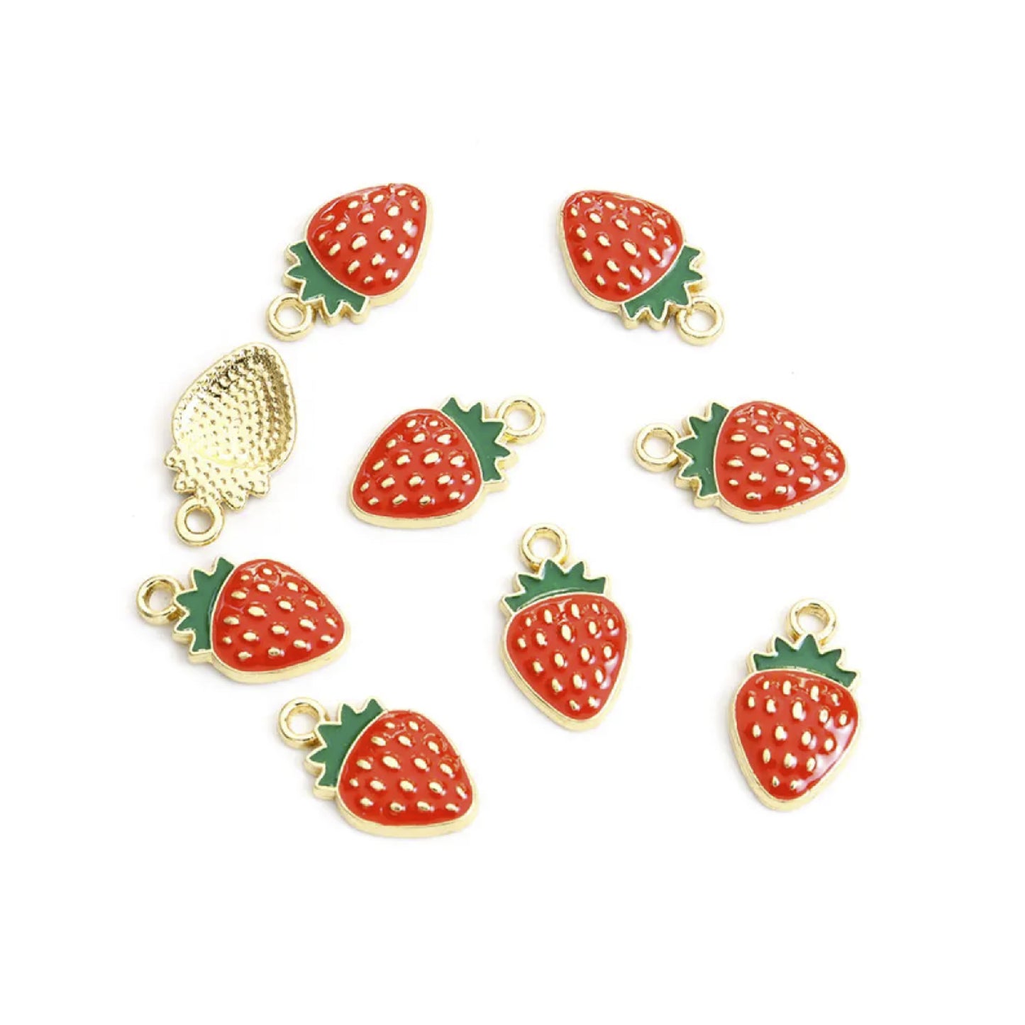 Enamel Charms Heart Sunflower Starfish Strawberry Butterfly Pendant Loop DIY Jewellery Making Bracelet Necklace