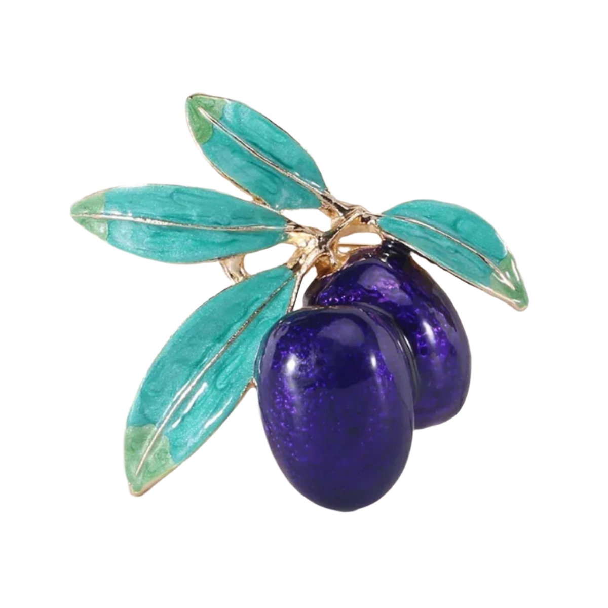 Enamel Olive Brooch Pin Backed Olive Branch - Blue | Asia Sell