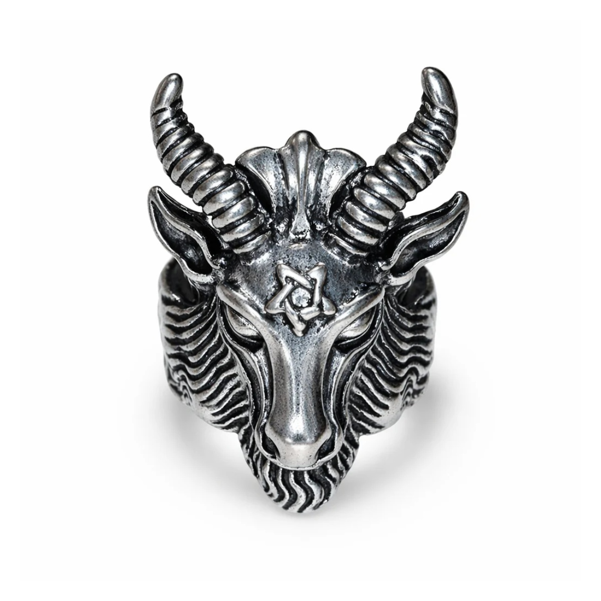 Goat Head Ring Devil Rings Black Silver Colour | Asia Sell