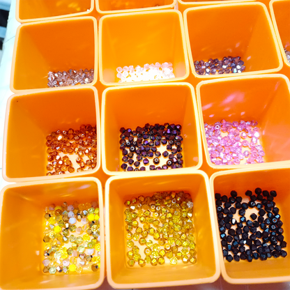 4200pcs 42 Packets 100pcs ea 4mm Bicone Beads Mixed Colours Set Jewellery Making